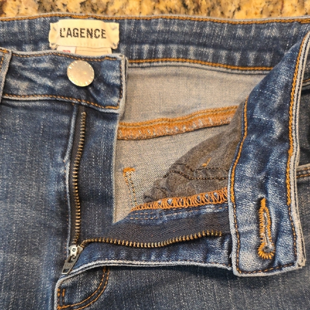 L'AGENCE Marguerite High Rise Skinny Jeans Dark Blue Tuscan Wash Womens Size 27 - Picture 11 of 14